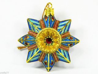 Cloisonne Copper Enamel Eight Pointed Octagonal Star Figurine,  Home Ornament