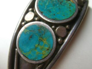 Vtg Native American Navajo Indian Sterling Silver Turquoise Cuff Bracelet 2