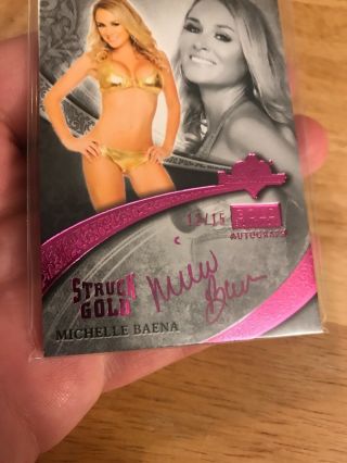 2013 Benchwarmers Gold Edition Struck Gold Autograph Pink Michelle Baena 12/15 4