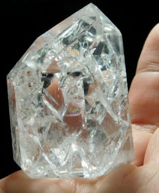 A Very Translucent Polished Fire And Ice Quartz Crystal From Brazil 108.  5gr