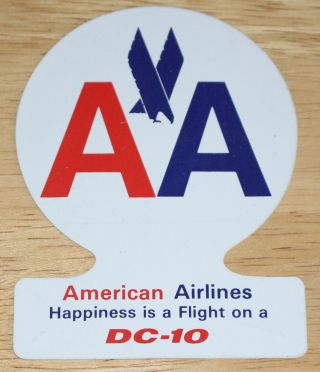Old American Airlines (usa) Mcdonnell Douglas Dc - 10 Airline Sticker