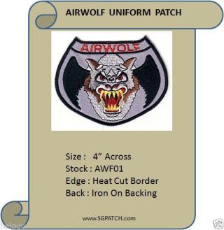 Airwolf Helicopter Pilot Patch - Awf01