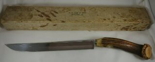 Vintage Case Xx Chromium Carving Kitchen Knife - Antler Handle