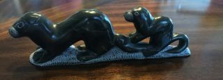 Inuit Eskimo Art Carving Mother And Baby Seal 8” Soapstone 56 - Ja.  0544239