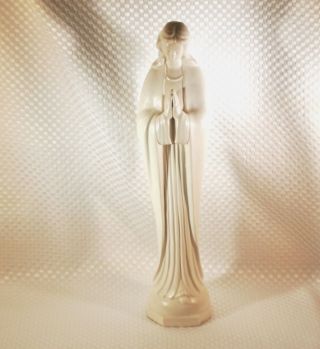 Antique Madonna Holy Blessed Virgin Mary Statue 11 " Religious Figurine White