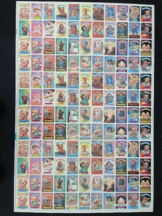 1986 Topps Garbage Pail Kids Rare Non Die Cut Series 5 132 Sticker Uncut Sheet