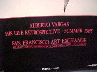 Orig 1985 ALBERTO VARGAS PIN UP ART Exhibit POSTER San Francisco Art Exchange 3