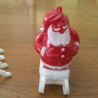 Vintage Santa in sleigh,  candy container,  6 reindeer.  Hard plastic.  Japan? 5