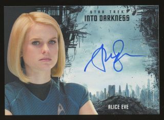 2017 Star Trek Beyond / Into Darkness Alice Eve As Carol Marcus Autograph