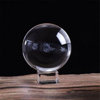 Laser Engraved Solar System Ball 3D Miniature Planets Sphere Glass Globe 4