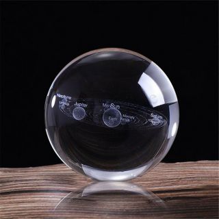 Laser Engraved Solar System Ball 3D Miniature Planets Sphere Glass Globe 5