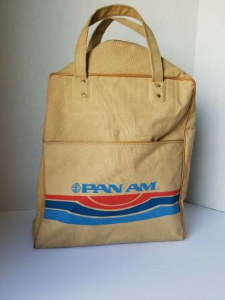 Vintage Pan Am Airlines Flight Attendant Pilot Beige Canvas Tote Bag