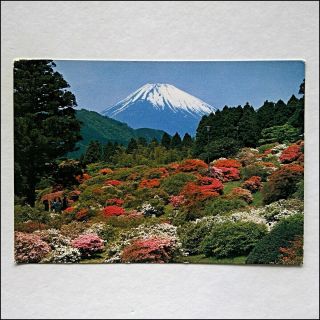 Mt Fuji In Early Spring Blooming Azaleas Japan 1983 Postcard (p428)