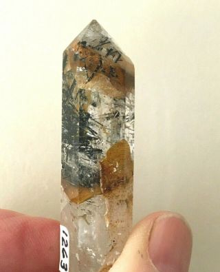 Tourmaline In Polished Double Terminated Quartz Point