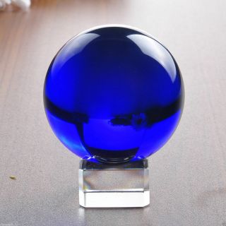 Unique 60mm Blue Magic Crystal Healing Ball Sphere With Crystal Stand Decor