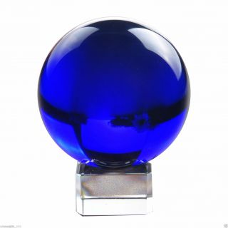 Unique 60mm blue Magic Crystal Healing Ball Sphere With Crystal Stand Decor 2