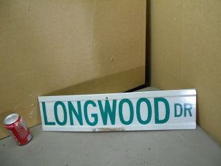 Vintage Double Solid Aluminum Street Sign " Longwood Dr.  "