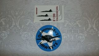 2 Vintage Northrop Grumman E - C2 Hawkeye F - 20 Tigershark Stickers 1980 