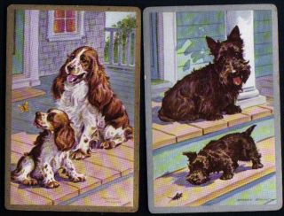 Puppy Dog My Furry Pet Single Swap Playing Cards Pair 18 Terrier Cocker Spaniel