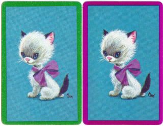 Tabby Cats Baby Kitten My Furry Pet Single Swap Playing Cards Pair 9