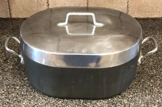 Magnalite Ghc 12” 30cm Oval Anodized Aluminum Roasting Pan W/ Lid Made In Usa