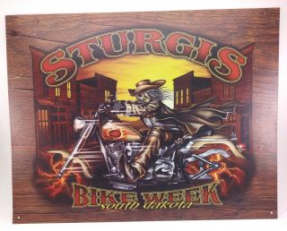 Sturgis Bike Week Motorcycle Rally Wild Bill Metal Biker Sign South Dakota Usa
