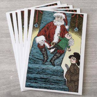 Set Of 5 Edward Gorey Holiday Cards Santa The Man Twelve Terrors Of Christmas