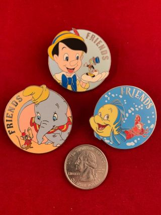 Disney Pins RARE LE Disney Surprise Pin Pinocchio,  Dumbo,  Flounder and Sebastian 5