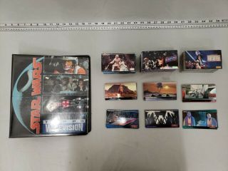Topps Star Wars Trilogy Widevision Card Set W/ Binder Esb Rotj Incomplete 1994