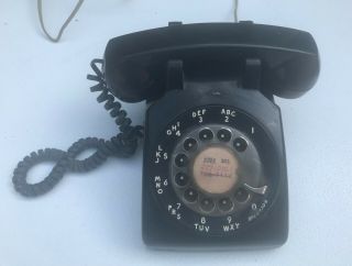 Vintage Bell Western Electric Standard Rotary Dial Desk Phone Black 500 Dm