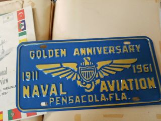 Naval Aviation Golden Anniversary 1911 - 1961 Pensacola,  Fla License Plate Us