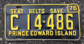 Authentic Vintage 1976 Prince Edward Island License Plate Canada Pei