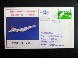 Gb 1977 Concorde Bac Test Flight Signed Captain Cochrane See Below Bp43