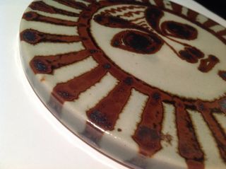 Tonala Ken Edwards Sun Face Trivet Mexican Pottery Stoneware Folk Art Shipp