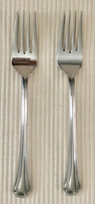 Gorham Nouveau 18/8 Stainless Steel 7 1/8 " Salad Forks Set Of 2