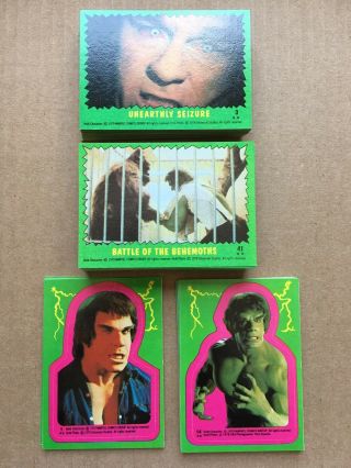 Incredible Hulk 1979 Topps Complete Trading Card Set 88 Cards & 22 Stickers Nm