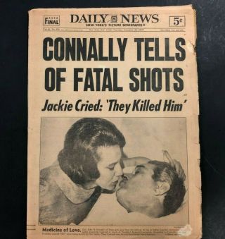 1963 Nov.  28 Ny Daily News Newspaper Jfk Assassinated/connally Shot Pgs 1 - 116