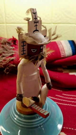 Vintage Antique Hopi Indian Kachina Doll Carved Wood Marked Lowell Talashoma 2