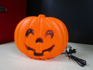Vintage Halloween Blow Mold,  Jack O Lantern,  Flat Hanging Small