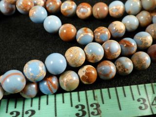 (10) Indian Sky Blue Jasper Trade Beads 150,  Years Old