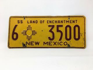 Vintage 1955 Mexico Truck License Plate
