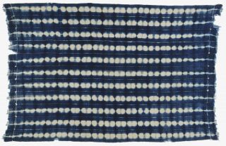Vintage African Ivory Coast Baule Tie Dye Hand Woven Cloth Textile Home Decor