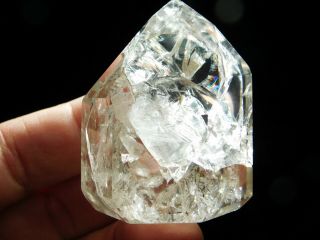 A Very Translucent Polished Fire And Ice Quartz Crystal From Brazil 109gr E
