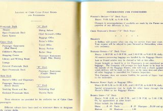 DEC 17,  1952 R.  M.  S.  QUEEN MARY CABIN CLASS PASSENGER LIST BOOKLET 3