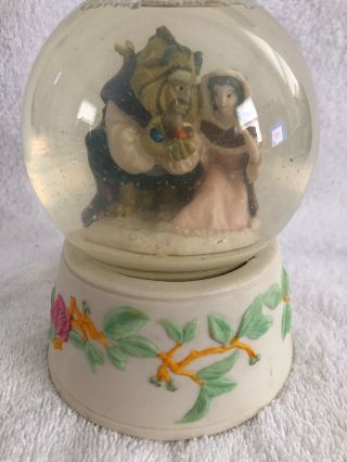 Rare Disney Schmid Beauty And The Beast Musical Snow Globe Belle Very Hard 2find