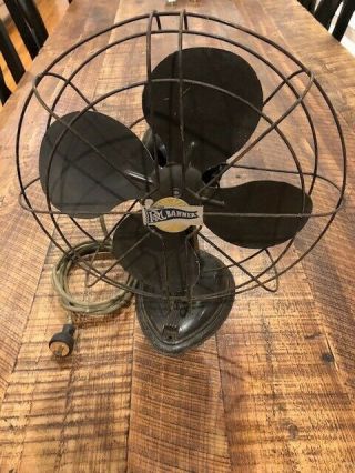 Vintage R&m Banner Robbins & Myers Electric Table Fan In
