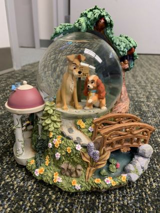 Disney Lady And The Tramp Light Up Musical Snowglobe
