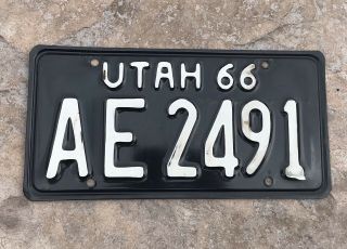 1966 Utah License Plate Vintage Old Automobile Tag Ut Car Truck Paint