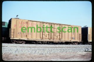 Slide,  Freight Up Union Pacific Box Car 450303 At Galesburg Il,  1979