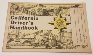 Rare Vintage Old Dmv California Automobile Drivers Hand Book 1971 Edition.